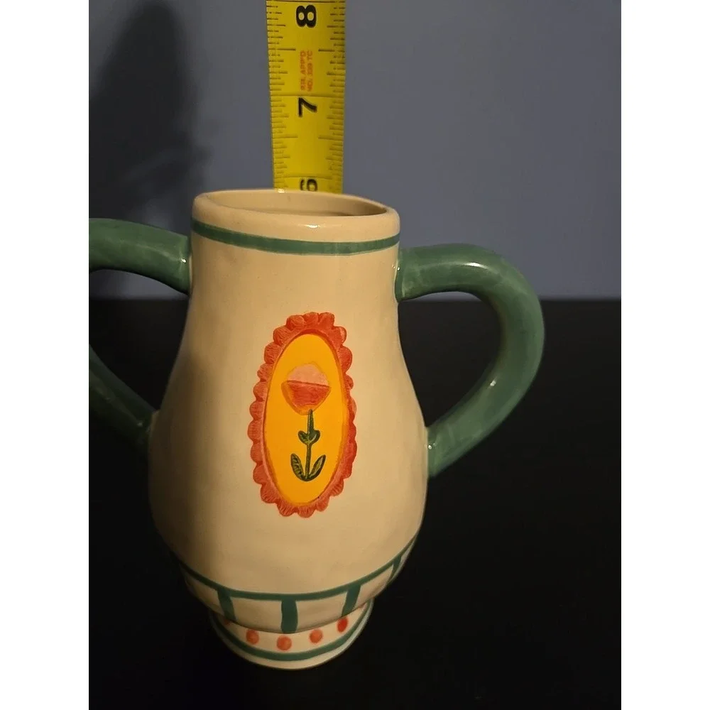 Scandinavian Blossom Hand-painted Stoneware UrnBud Vase Little e Studio‎